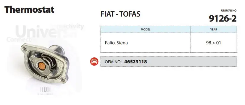 ÜNÜVAR 9126-2 Termostat 46523118 resmi