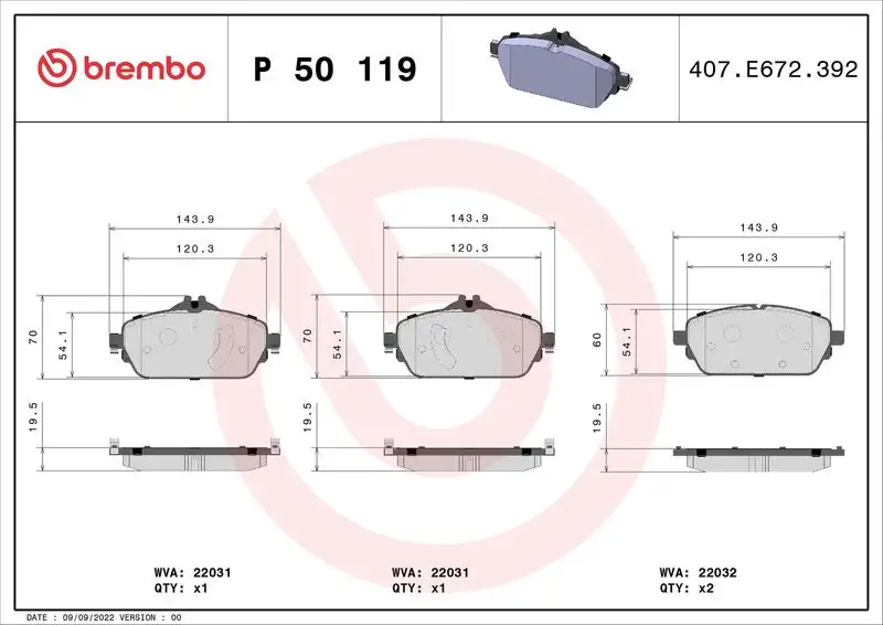 BREMBO P50119 Ön Fren Balatası resmi