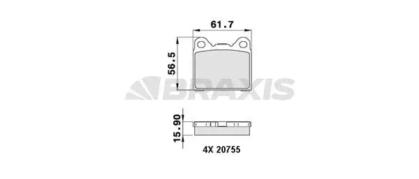 BRAXIS AA0234 Arka Fren Balatası resmi