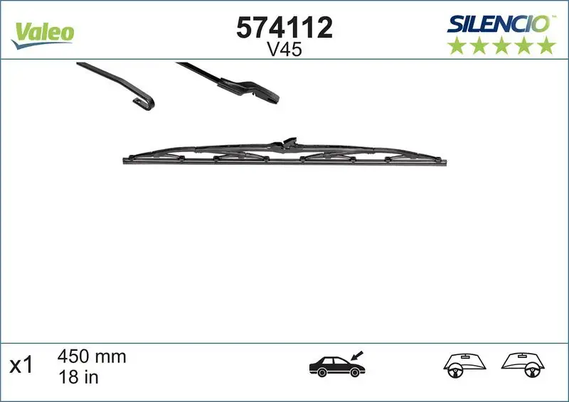 VALEO 574112 Arka Silecek Süpürgesi resmi