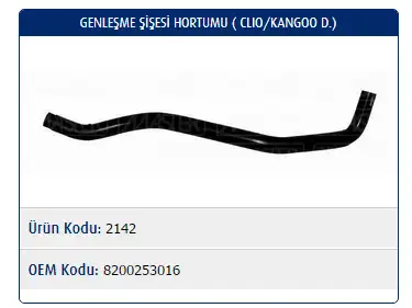 MASTER M2142 Yedek Su Deposu Hortumu 8200253016 resmi