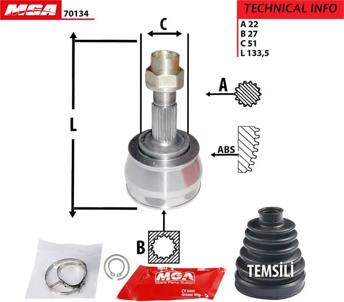 MGA 70134 Aks Kafası (Dış) 1603403 resmi
