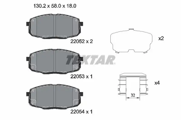 TEXTAR 2205203 Ön Fren Balatası resmi