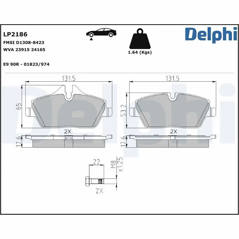 DELPHI LP2186 Ön Fren Balatası resmi