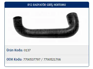 MASTER M0137 Radyatör Üst Hortumu 7700537797 resmi