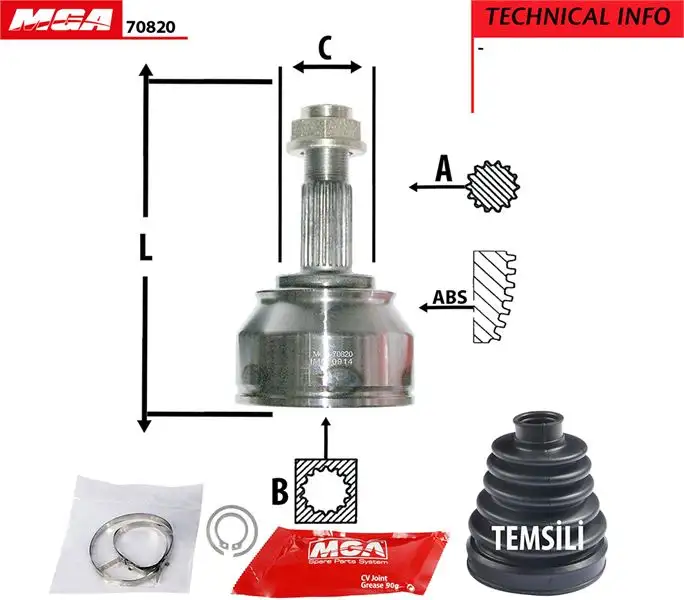 MGA 70820 Aks Kafası (Dış) 46307914 resmi