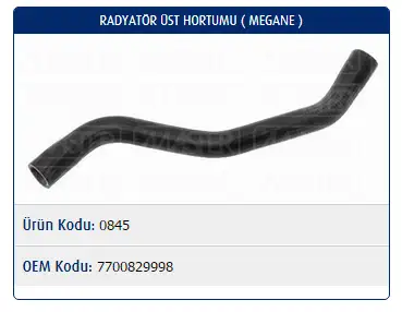 MASTER M0845 Radyatör Üst Hortumu 7700829998 resmi
