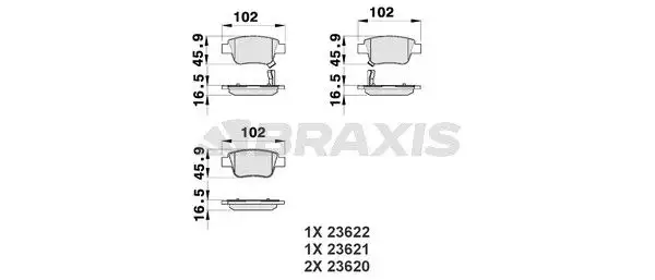 BRAXIS AB0101 Arka Fren Balatası resmi