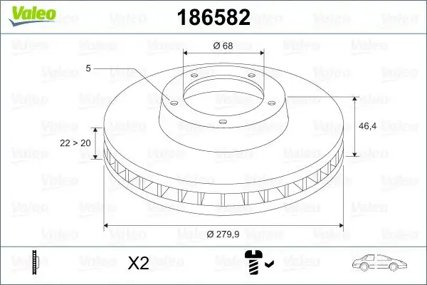 VALEO 186582 Ön Fren Diski resmi