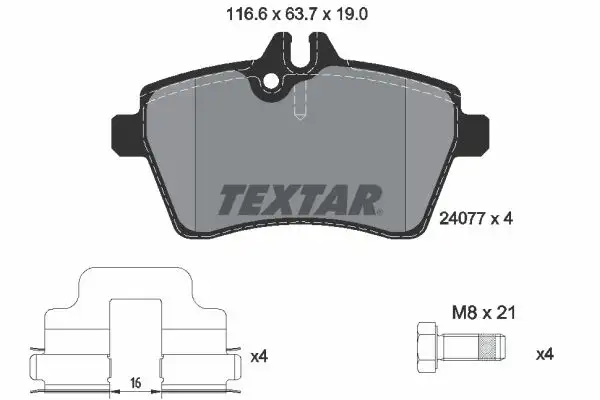 TEXTAR 2407701 Ön Fren Balatası resmi