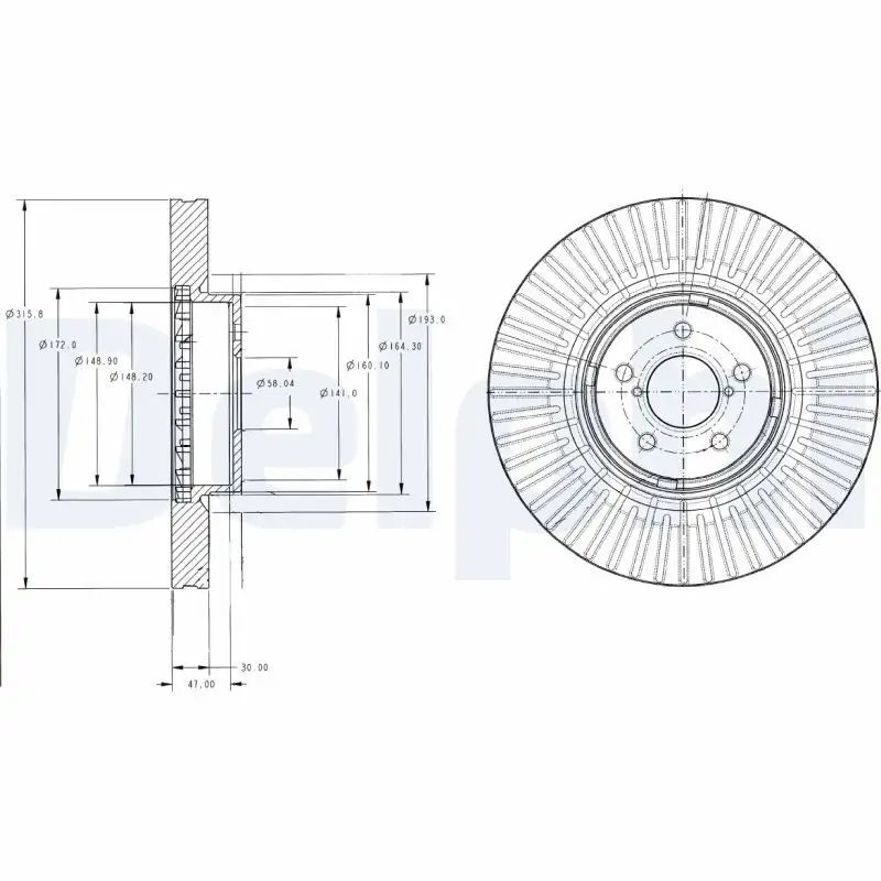 DELPHI BG9105 Ön Fren Diski 26300AG001 resmi