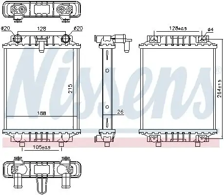 NISSENS 60372 Radyatör 5Q0121253H resmi