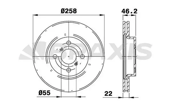 BRAXIS AE0073 Ön Fren Diski 435120D060 resmi