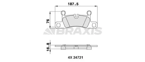 BRAXIS AA0283 Arka Fren Balatası resmi