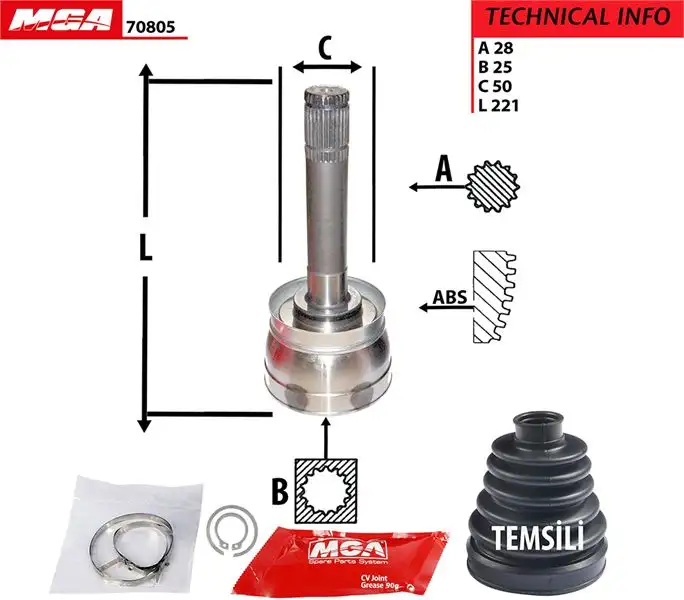 MGA 70805 Aks Kafası (Dış) 3921158G60 resmi
