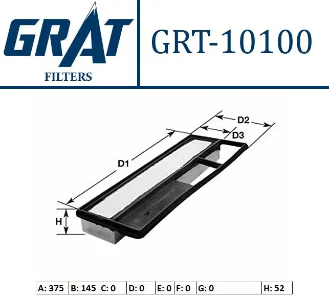 GRAT 10100 Hava Filtresi resmi