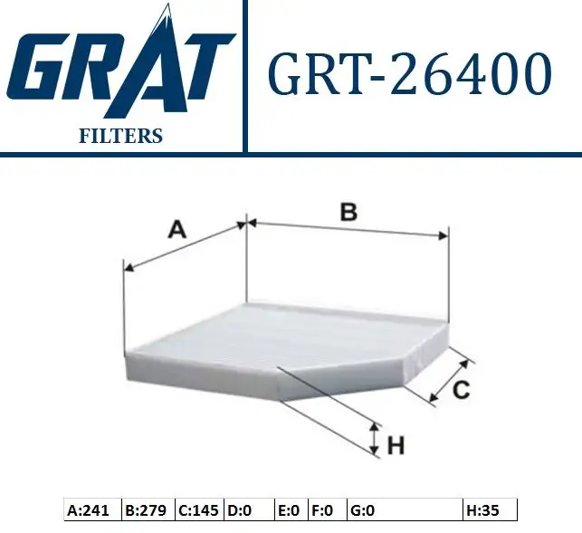 GRAT 26400 Polen Filtresi 8K0819439 resmi