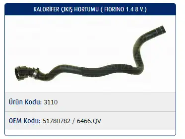 MASTER M3110 Kalorifer Hortumu 51780782 resmi