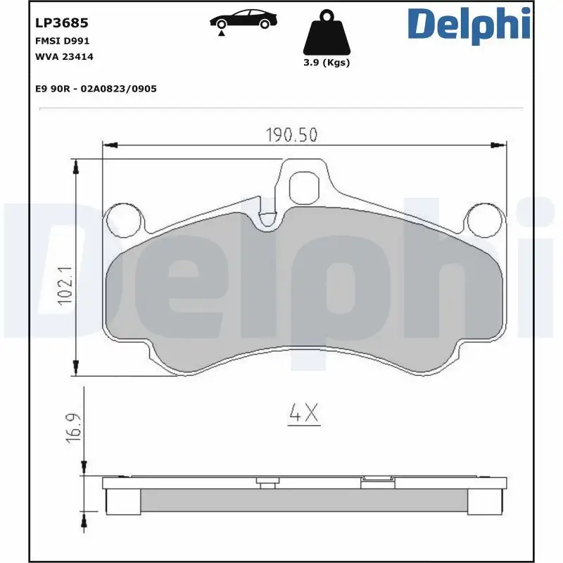 DELPHI LP3685 Ön Fren Balatası resmi