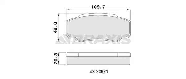 BRAXIS AA0181 Arka Fren Balatası resmi