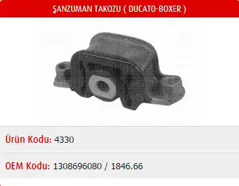 MASTER M4330 Şanzıman Takozu 184666 resmi