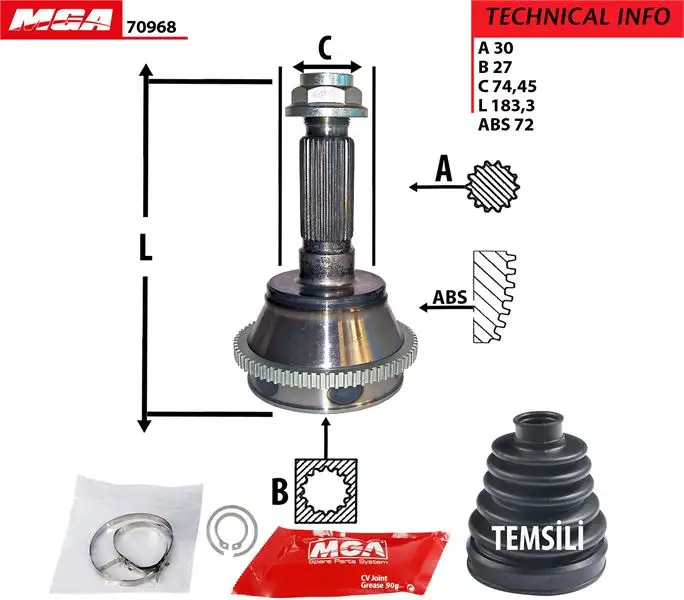 MGA 70968 Aks Kafası (Dış) K320303 resmi