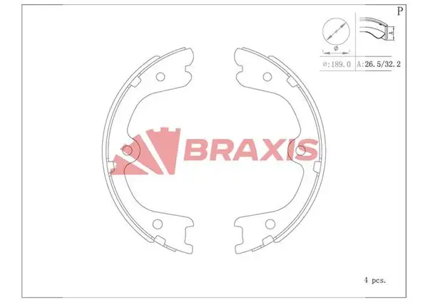 BRAXIS AC0127 El Fren Balatası resmi