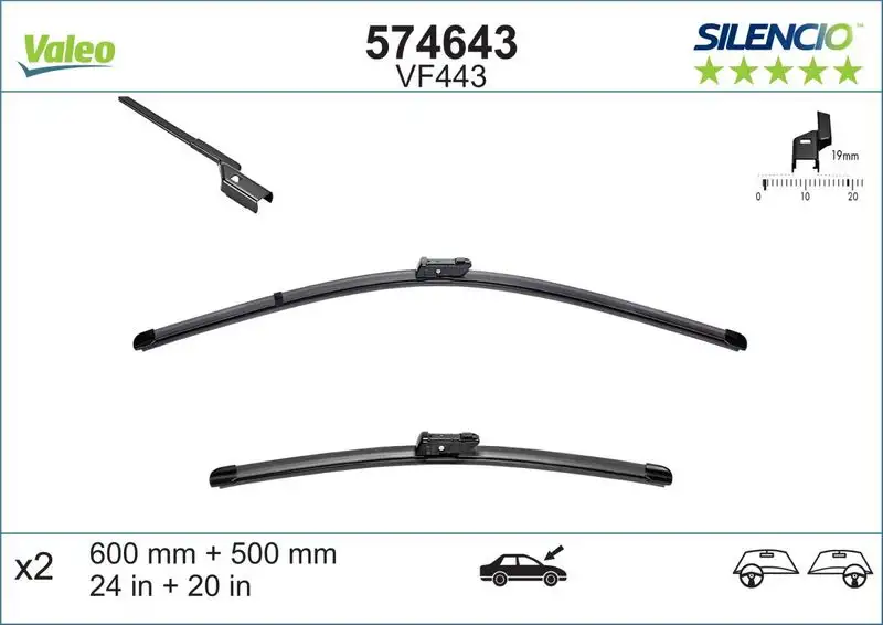 VALEO 574643 Silecek Süpürgesi (Takım) resmi