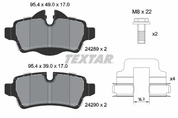 TEXTAR 2428901 Arka Fren Balatası resmi