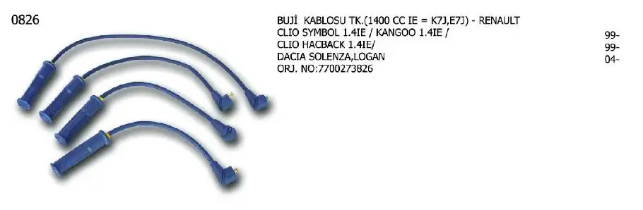 ÜNÜVAR 0826 Buji Kablosu resmi