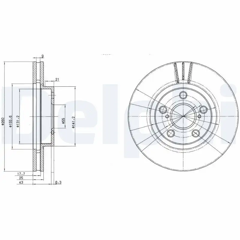 DELPHI BG3347 Ön Fren Diski 4351205030 resmi