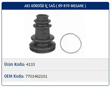 MASTER M4133 İç Aks Körüğü (Sağ) 7701462101 resmi