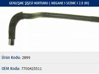 MASTER M2899 Yedek Su Deposu Hortumu 7700425511 resmi