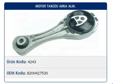 MASTER M4243 Motor Takozu (Arka) 8200427530 resmi