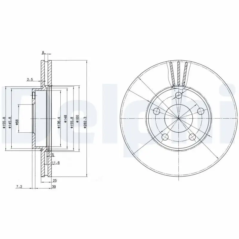DELPHI BG3199 Ön Fren Diski 8E0615301A resmi