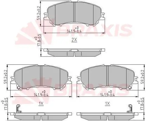 BRAXIS AA0617 Ön Fren Balatası D10604EA0A resmi