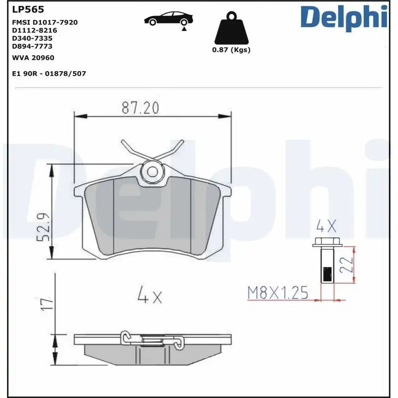 DELPHI LP565 Arka Fren Balatası resmi