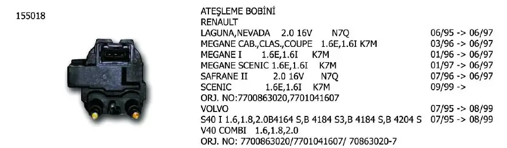 ÜNÜVAR 155018-2 Bobin resmi