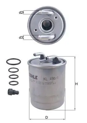 MAHLE KL490/1D Yakıt Filtresi A6420902352 resmi