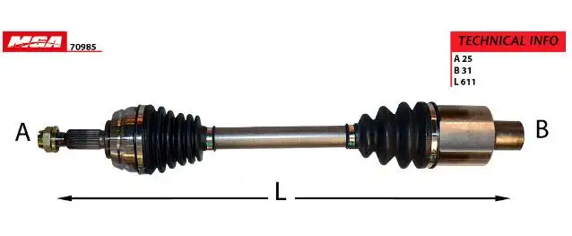 MGA 70985 Ön Aks (Sağ) 391009882R resmi