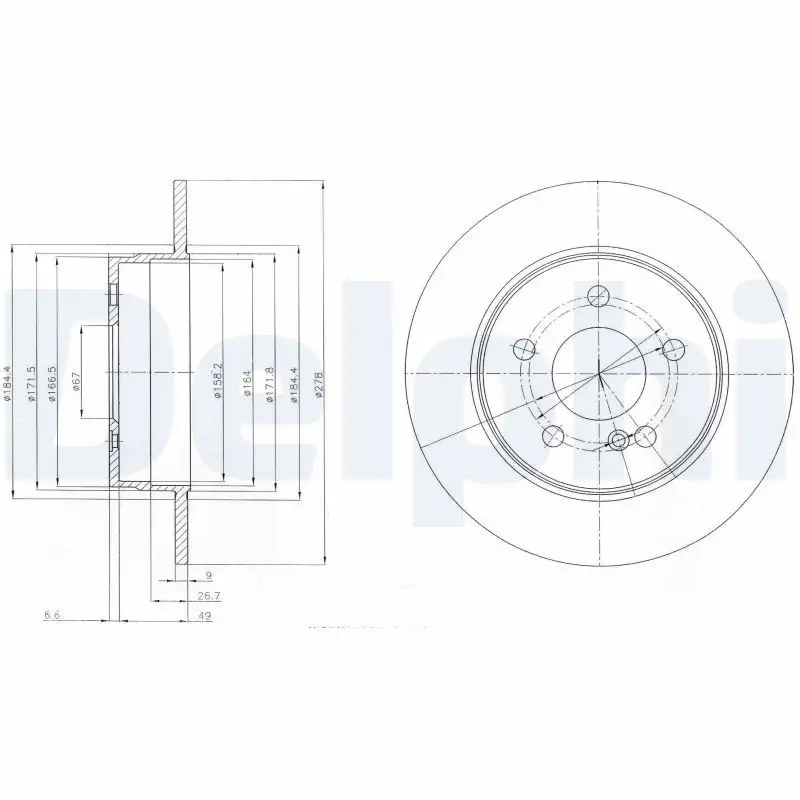 DELPHI BG4152 Arka Fren Diski A2044230512 resmi