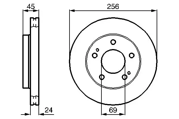 BOSCH 0986478708 Ön Fren Diski MB668108 resmi