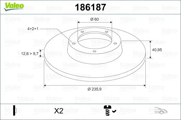 VALEO 186187 Ön Fren Diski 90008005 resmi