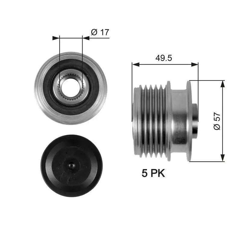 GATES OAP7089 Alternatör Kasnağı A1661550215 resmi