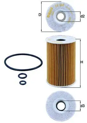 MAHLE OX388D Yağ Filtresi 03L115562 resmi