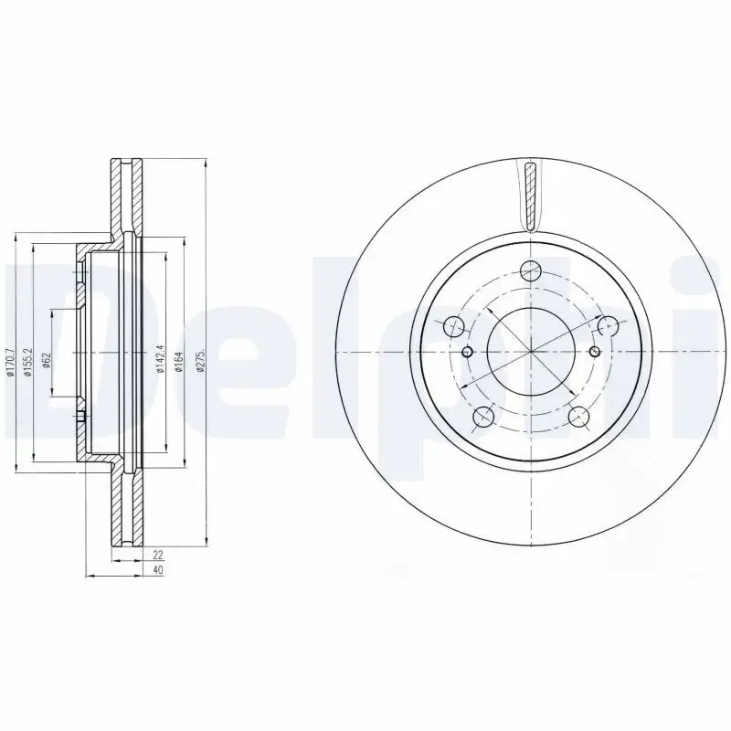 DELPHI BG4232 Ön Fren Diski 4351202360 resmi
