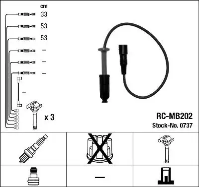 NGK 0737 (RCMB202) Buji Kablosu resmi