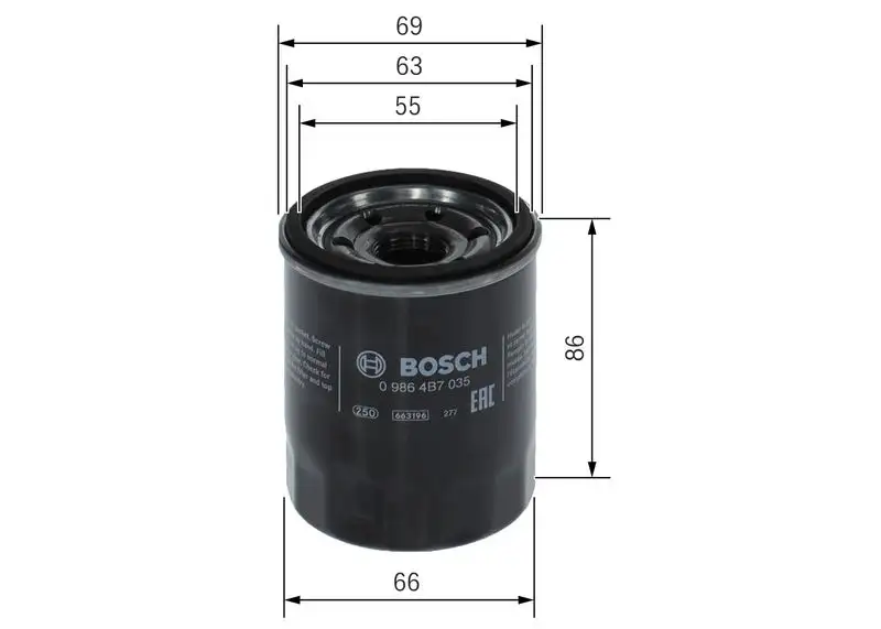 BOSCH 09864B7035 Yağ Filtresi resmi