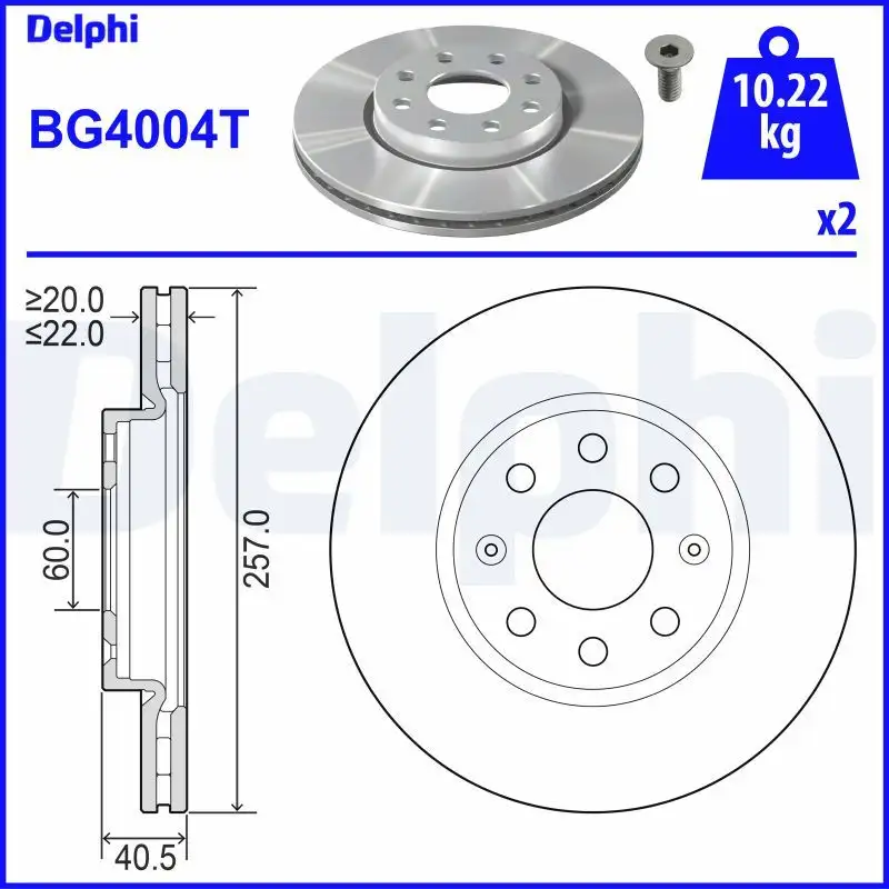 DELPHI BG4004T Ön Fren Diski resmi