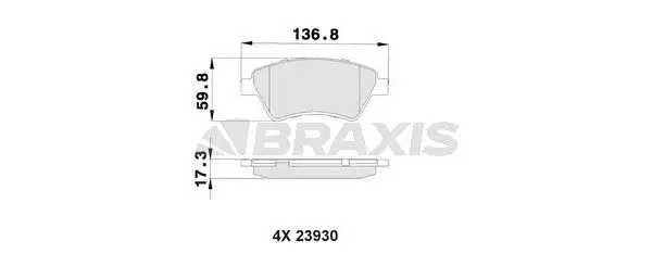 BRAXIS AB0018 Ön Fren Balatası 410608713R resmi
